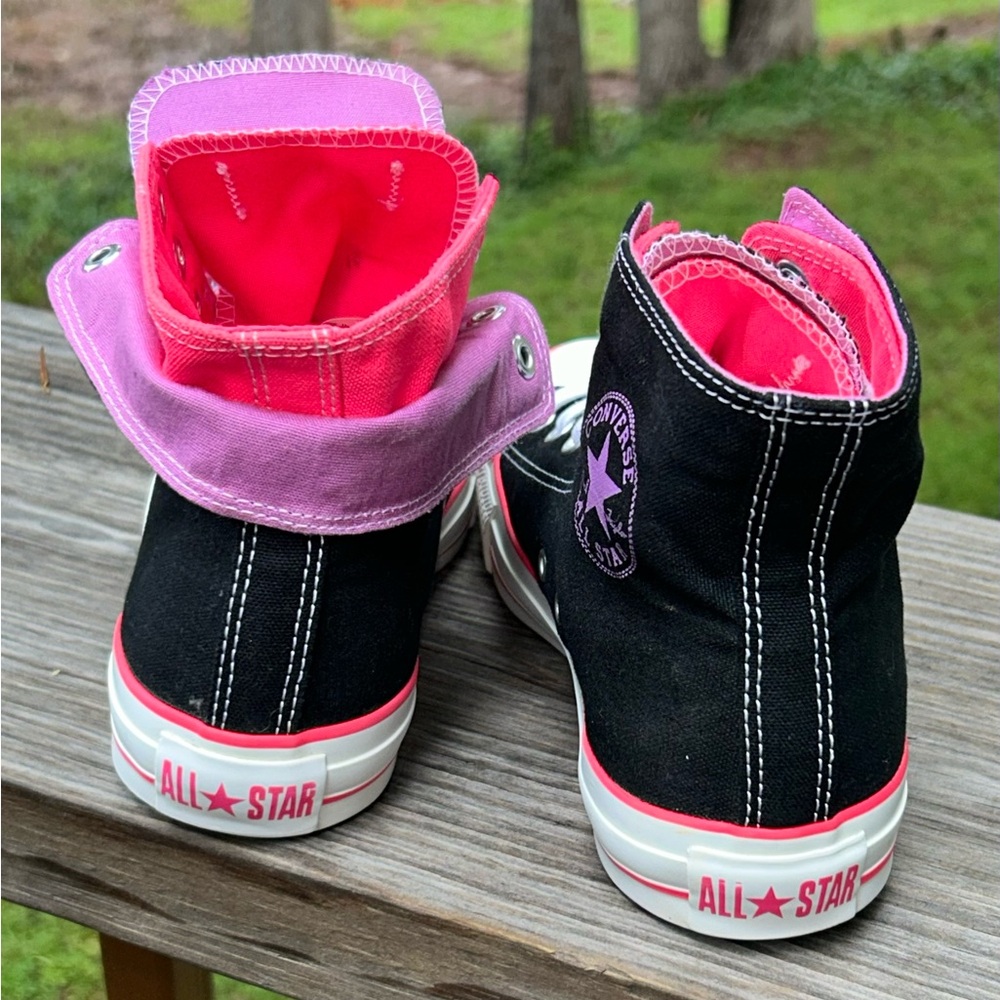 Converse All Star Chuck Taylor Double Layer and Tongue Hi Top Sneakers - Picture 3 of 11